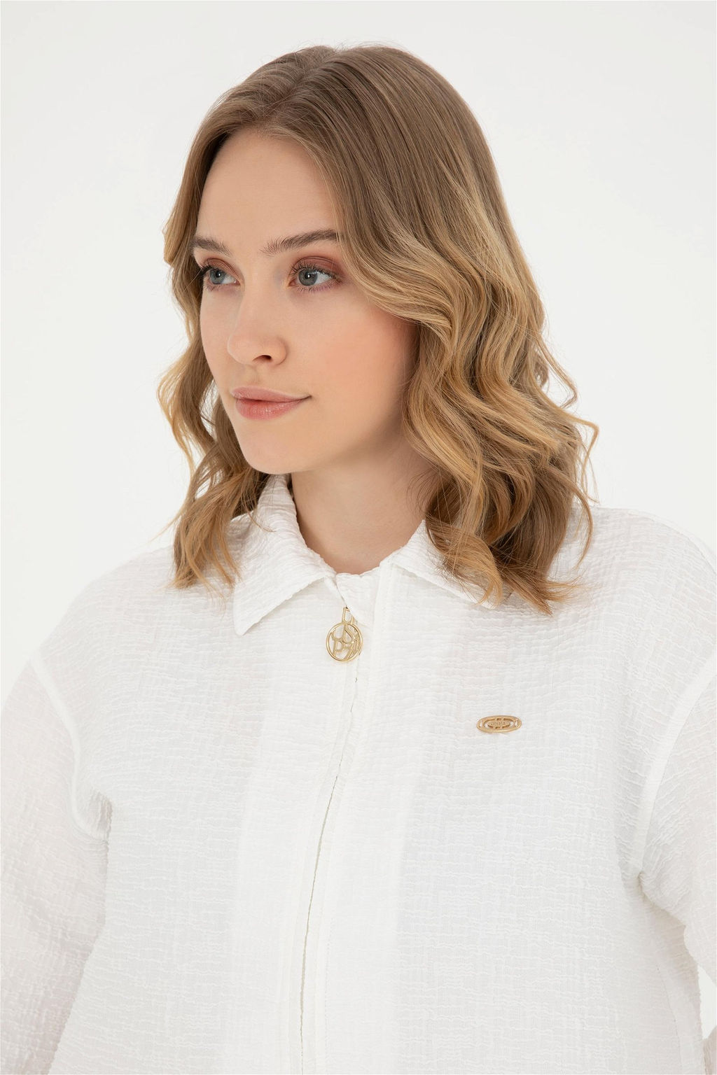 U. S. Polo Assn / Женская рубашка с длинным рукавом цвета экрю - U.s. polo assn фото 2