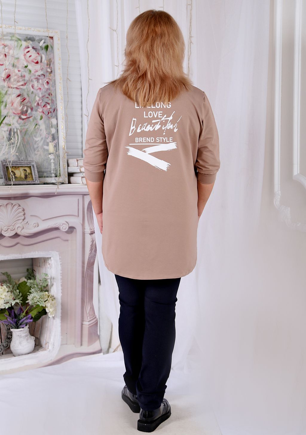 Рубашка Тотал беж - Марлен фото 3