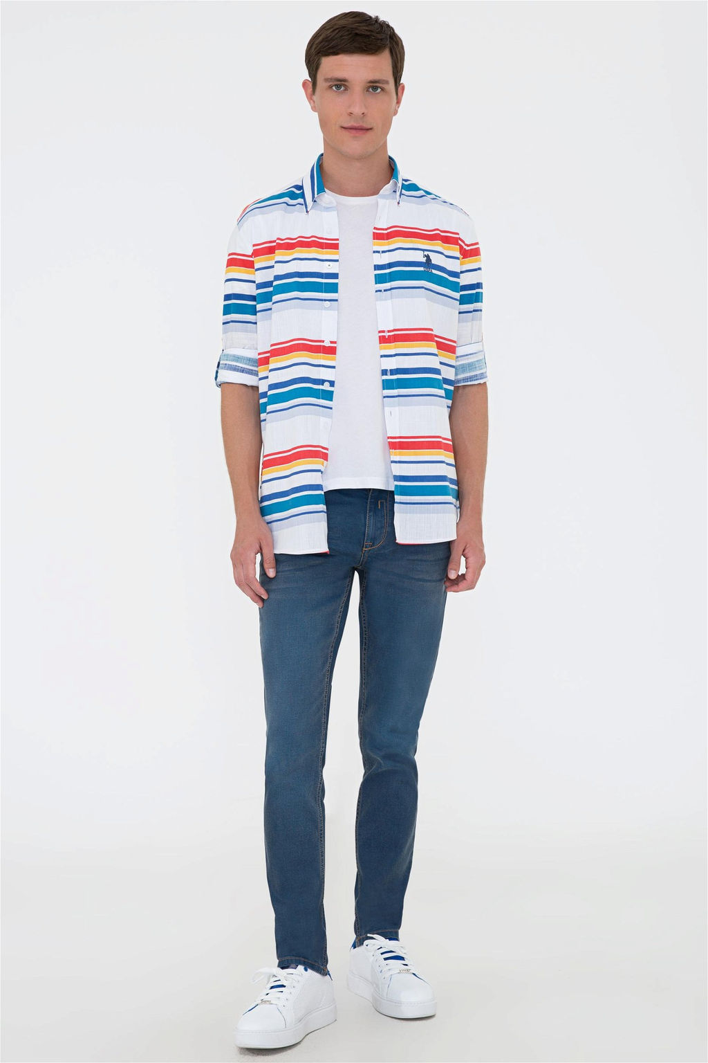 Мужская белая рубашка с длинным рукавом Неожиданная скидка в корзине - U.s. polo assn фото 4