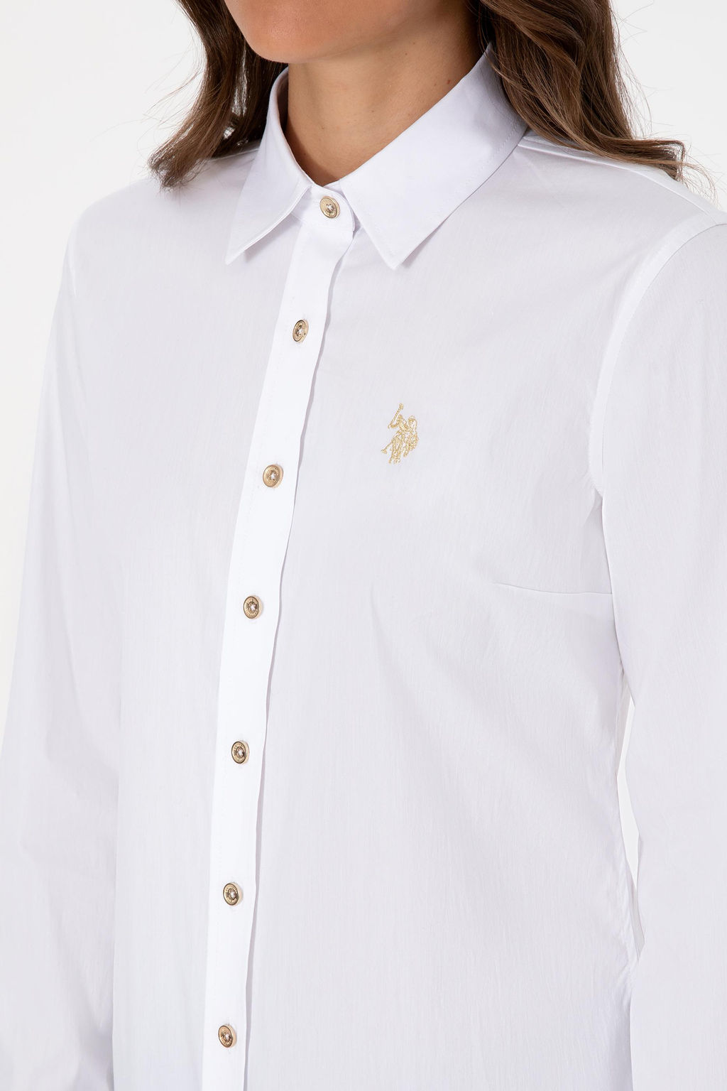 Kad_n Beyaz Uzun Kollu Basic G_mlek - U.s. polo assn фото 7