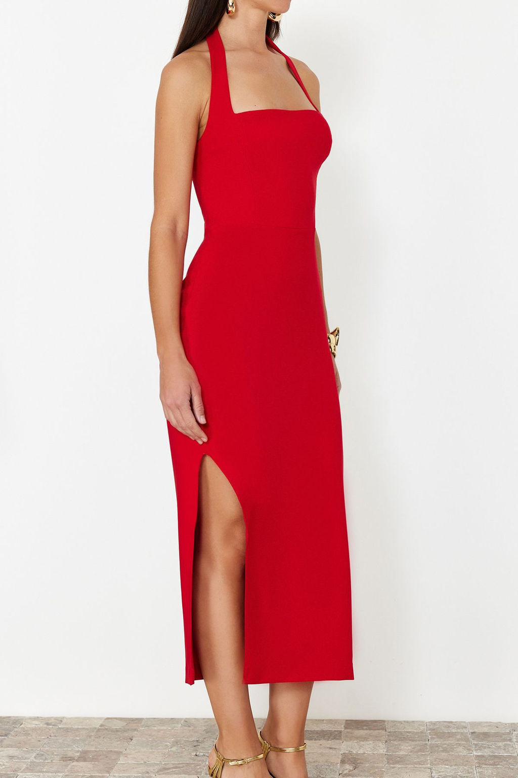 TRENDYOLMILLA Siyah Vucuda Oturan Dokuma Elbise TPRSS24EL00136 фото 21