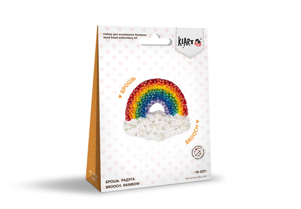 Klart набор для вышивания 10-027 Брошь. Радуга 6.5 х 6.5 см