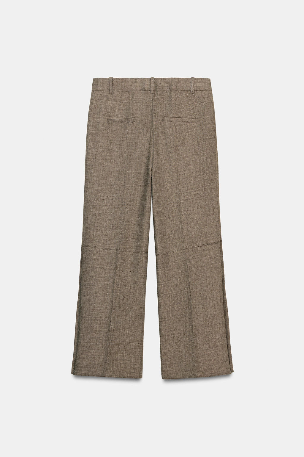 PANTAL?N CROPPED FLARE CON LANA ZW COLLECTION / Tostado - Zara фото 4