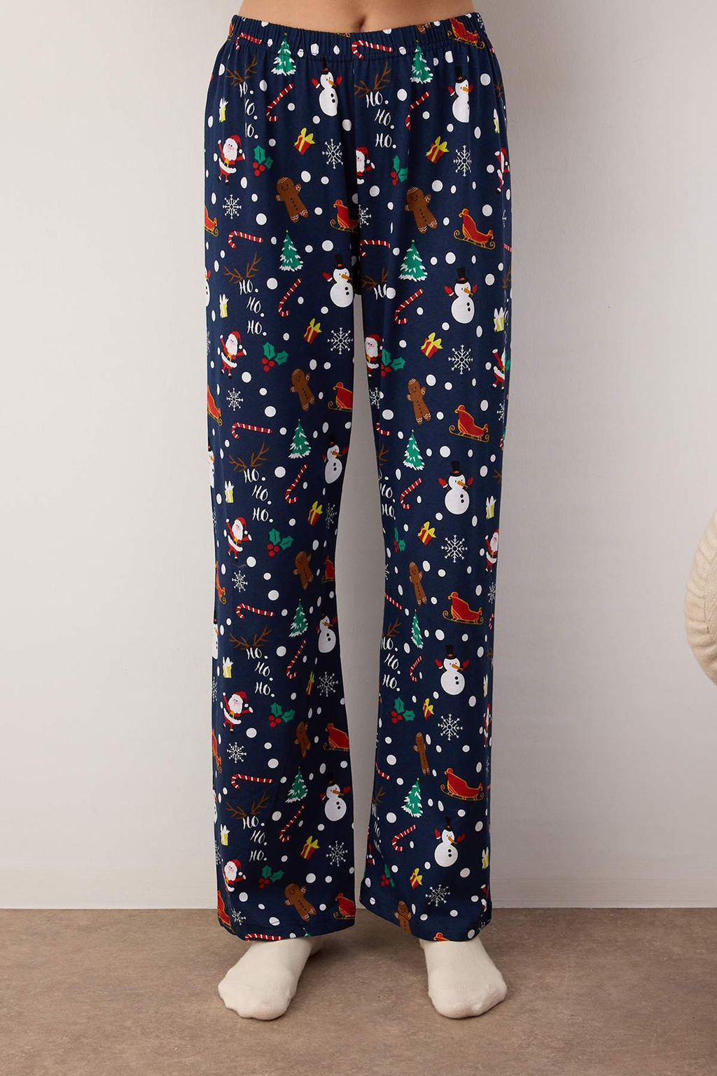 Trendyolmilla Lacivert %100 Pamuklu K?s Temal? Orme Pijama Tak?m? THMAW22PT1212  фото 13