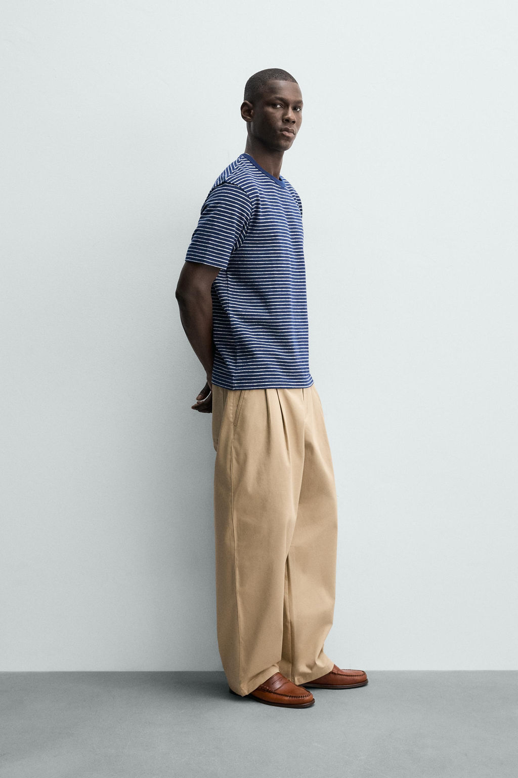 CAMISETA JACQUARD RAYAS / Azul / Blanco - Zara фото 4