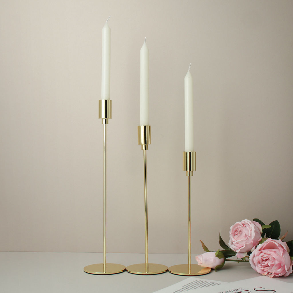 Подсвечники 3 штуки набор золото / HA-32 /уп 24/металл - Галеонтрейд фото 5