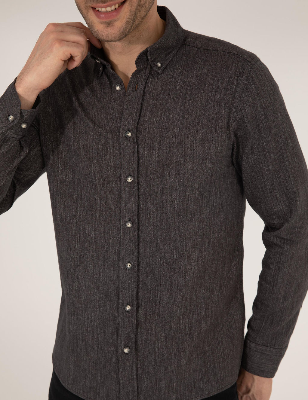 Siyah Slim Fit Uzun Kollu G_mlek - Pierre cardin фото 6