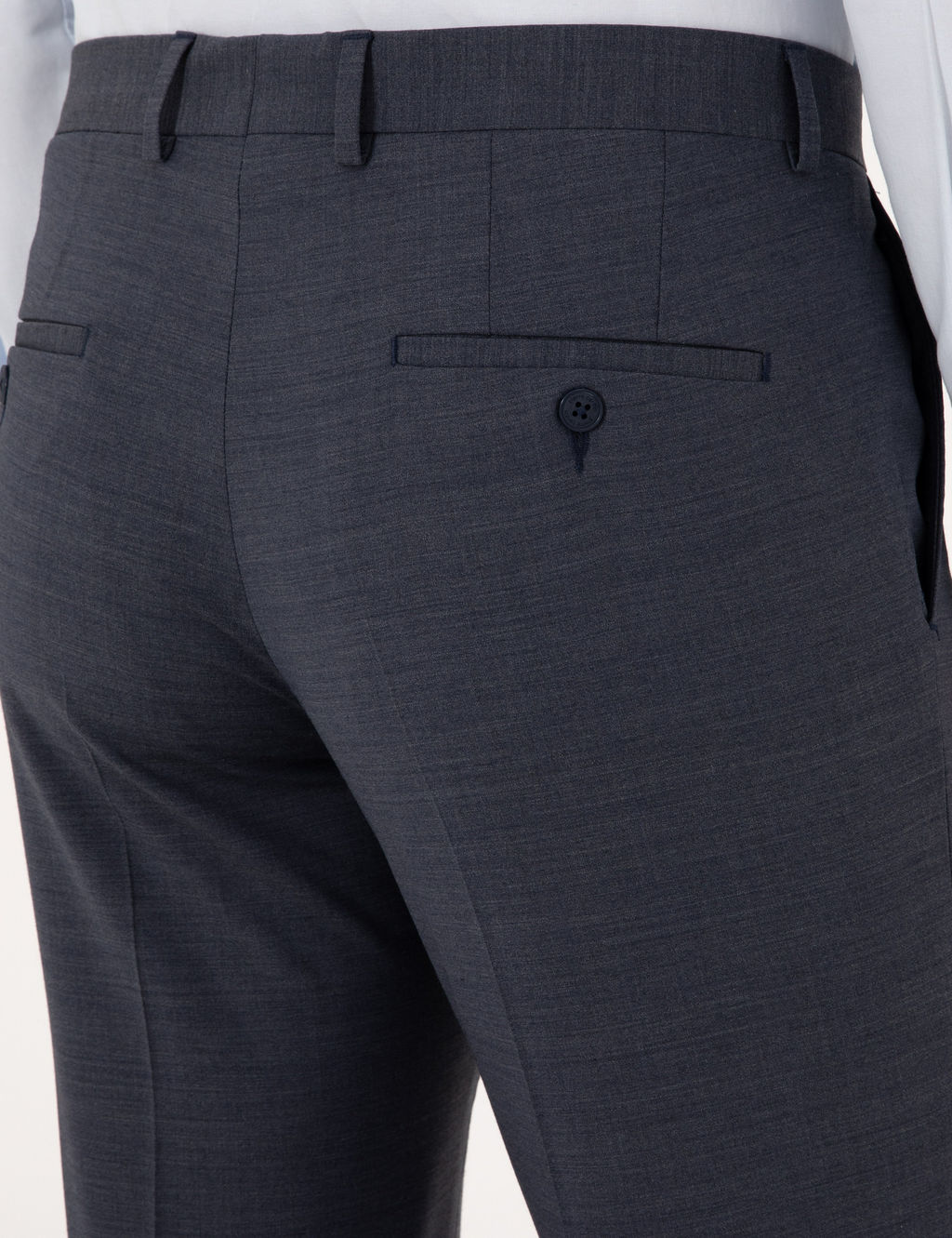 Koyu Mavi Slim Fit Y_n Kar___ml_ Kuma_ Pantolon