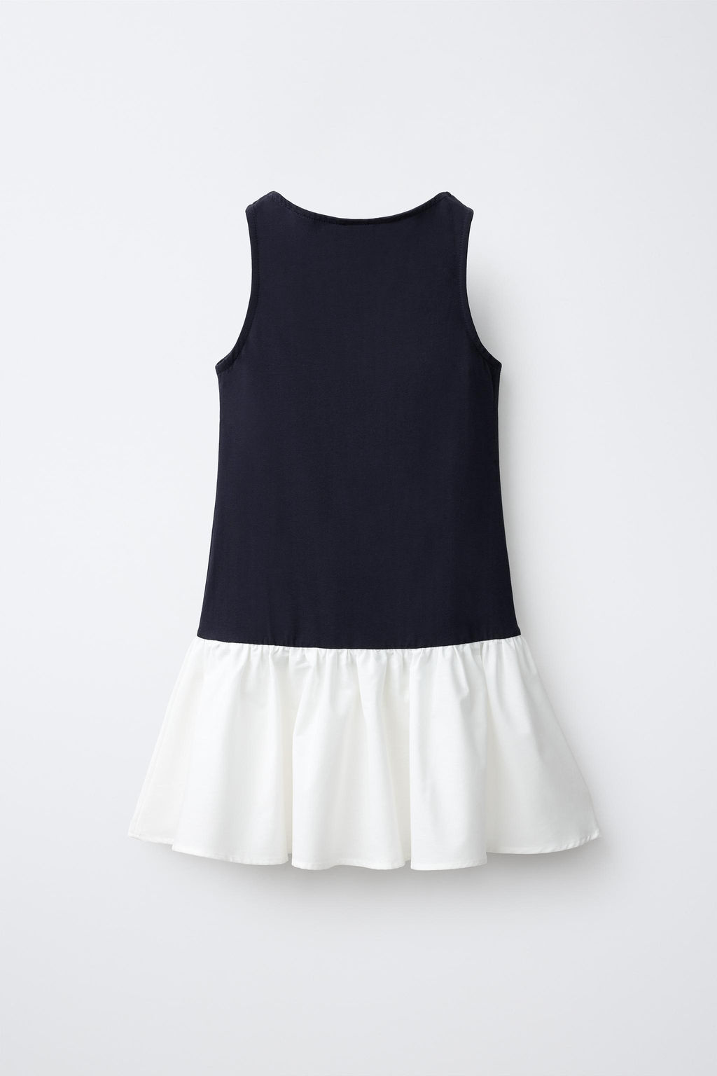 VESTIDO COMBINADO LAZO / Azul / Blanco