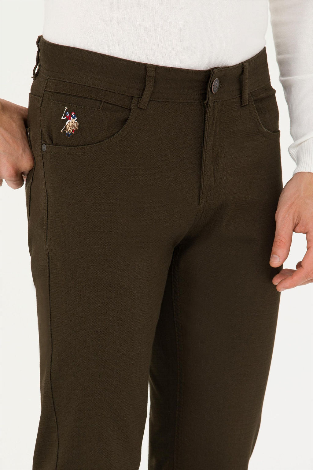 U. S. Polo Assn / Мужские брюки из плотной ткани темного цвета хаки - U.s. polo assn фото 12