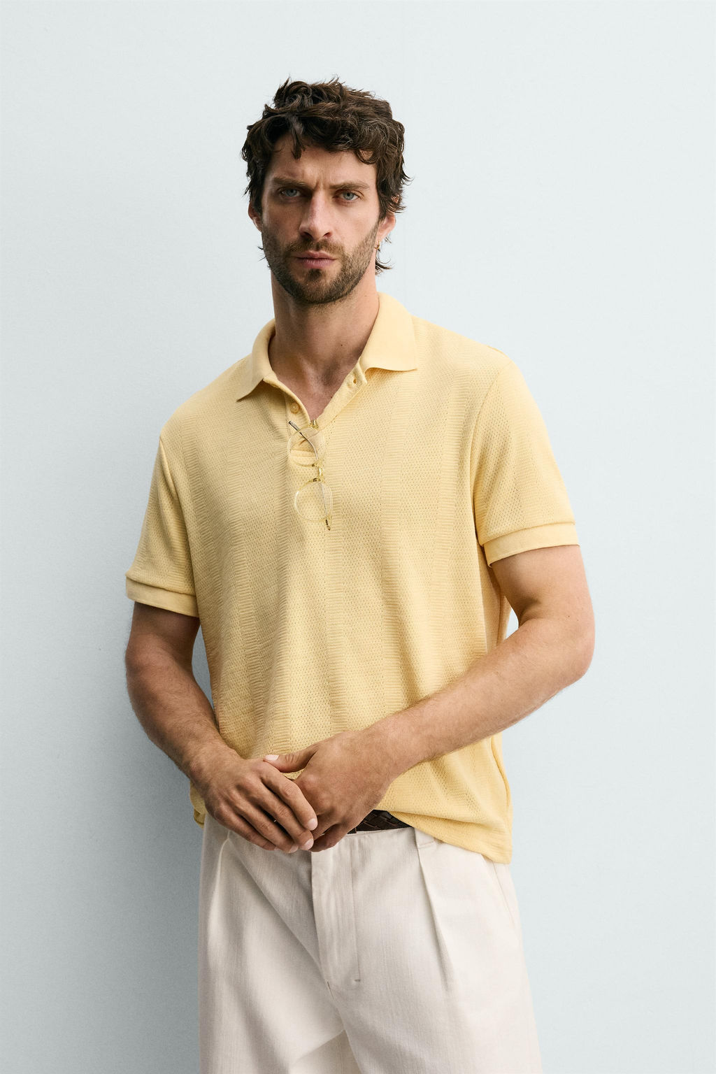 POLO REGULAR FIT JACQUARD RAYAS / Marino - Zara фото 2