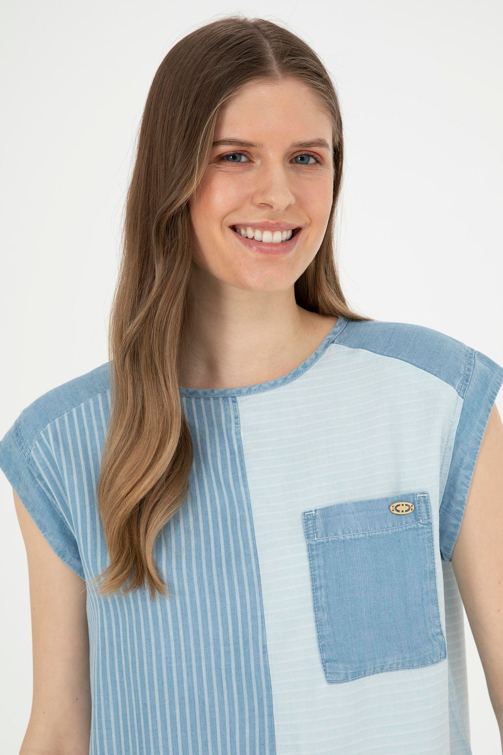 U. S. Polo Assn / Женская синяя джинсовая рубашка - U.s. polo assn фото 9