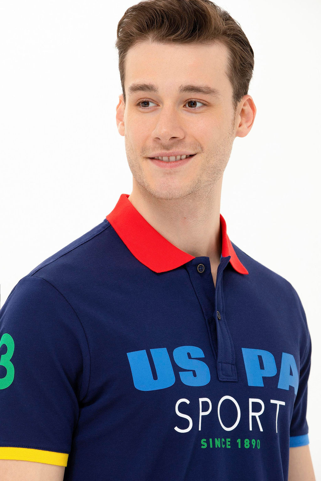 Мужская темно-синяя футболка с воротником-поло - U.s. polo assn фото 4