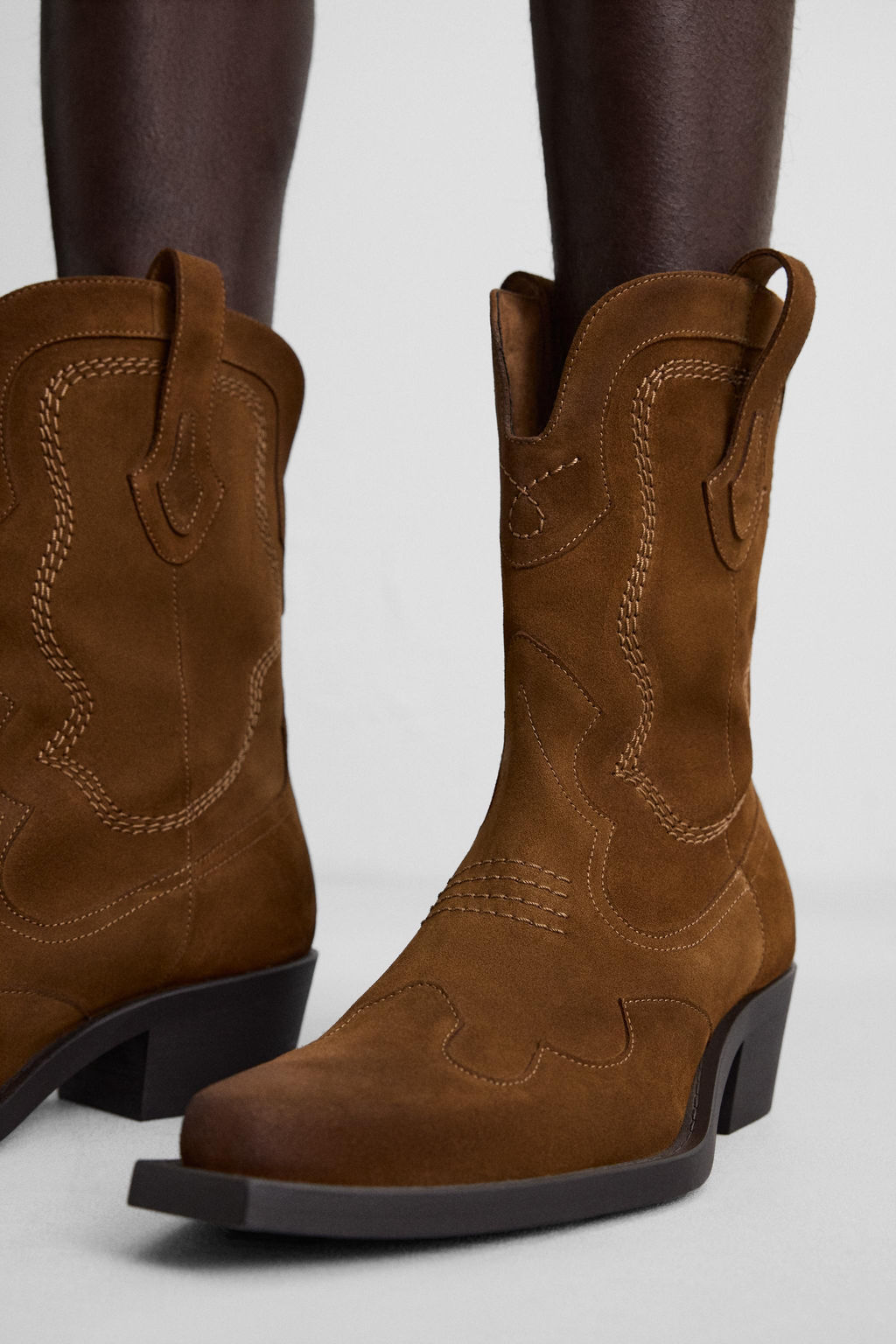 LEATHER COWBOY BOOTS - Zara фото 3