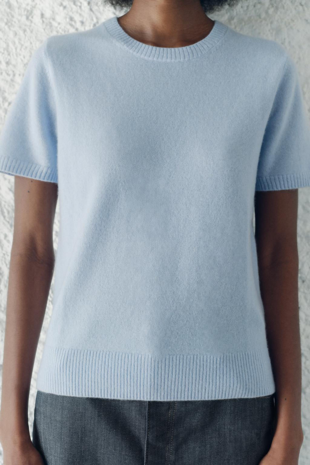 BASIC 100% CASHMERE SHORT SLEEVE TOP - Zara фото 13