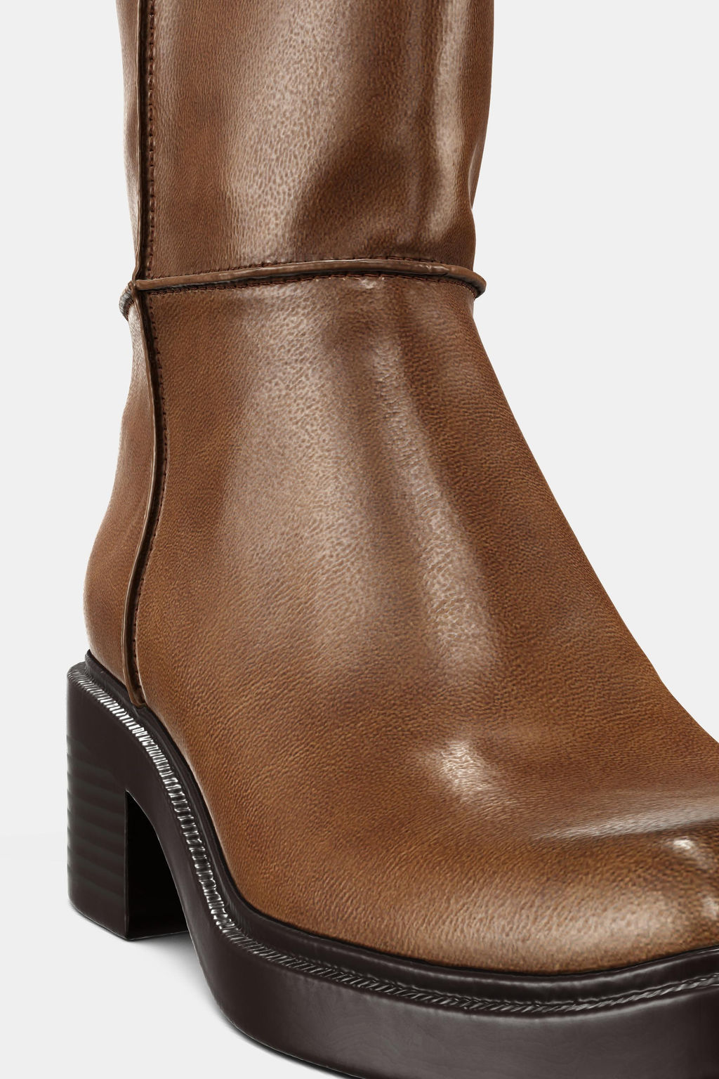 KNEE-HIGH BOOTS WITH TOPSTITCHING - Zara фото 5