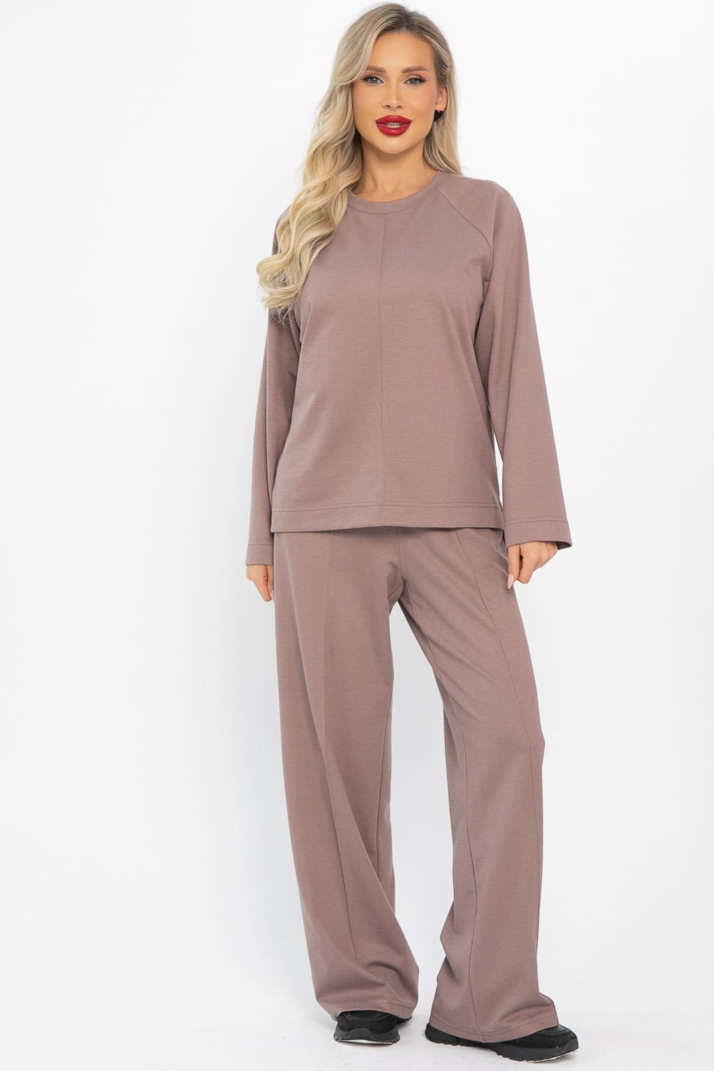 Костюм трикотажный Осенний комфорт (коричневый) К14680-30М - Lt collection фото 5