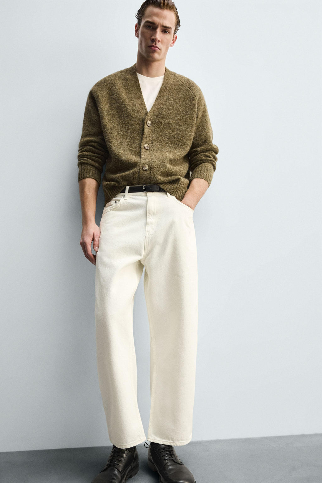 TAPERED WIDE-LEG JEANS - Zara фото 6