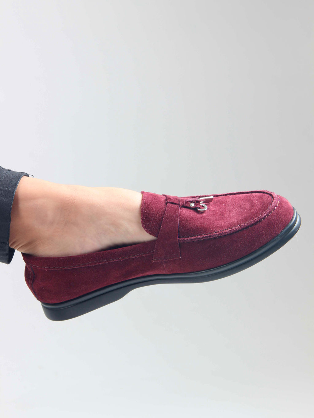 Лоферы туфли 170.2614bl. бордо замша