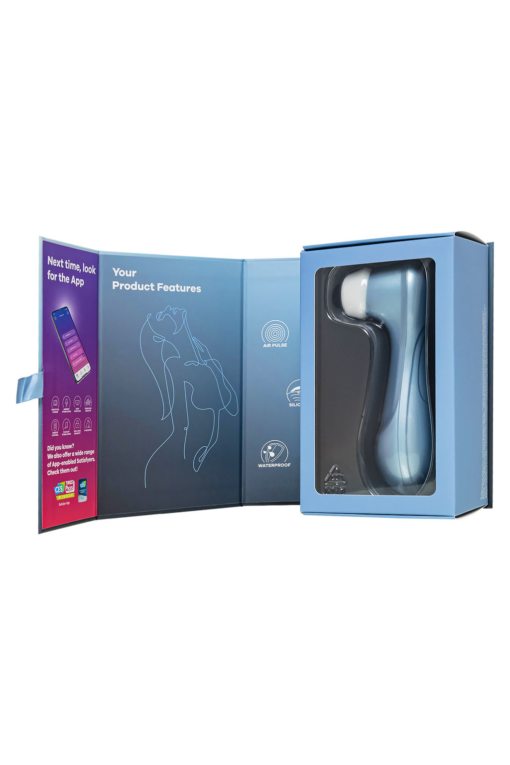 Вакуум-волновой бесконтактный стимулятор клитора Satisfyer PRO 2, силикон, голубой, 15 см  фото 13
