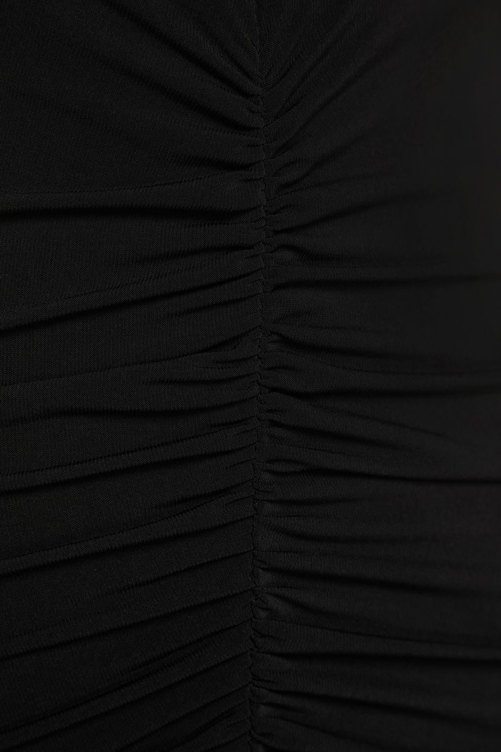 TRENDYOLMILLA Siyah Drape Detayl? Boyundan Baglamal? Vucuda Oturan Midi Esnek Orme Kalem Elbise TWOSS23EL02370