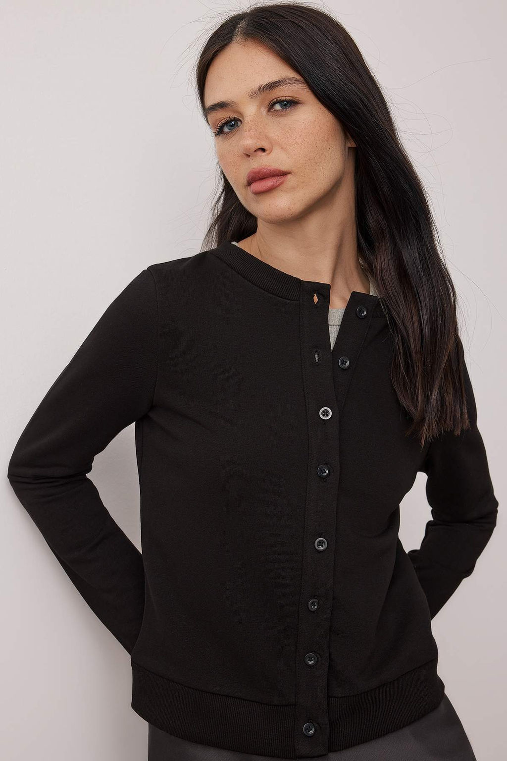 Teen Ac?k Sar? Dugmeli Regular/Normal Kal?p Orme Sweatshirt TWOAW26SW00162 - Trendyolmilla фото 9