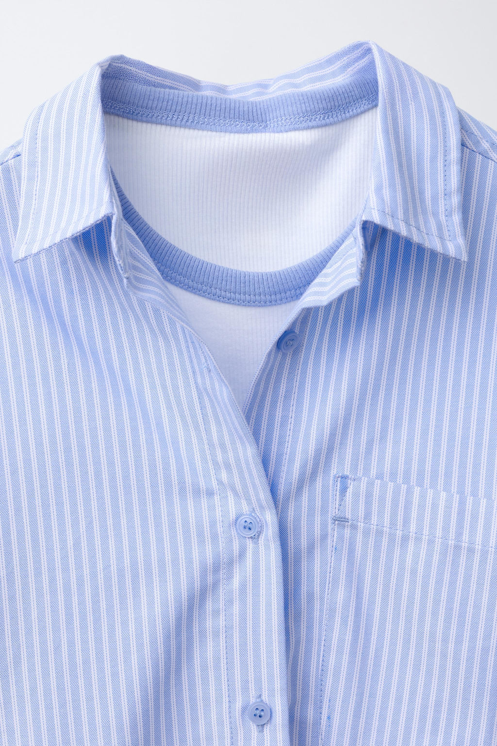 STRIPED SHIRT WITH CONTRAST RIB NECK T-SHIRT PACK - Zara фото 5