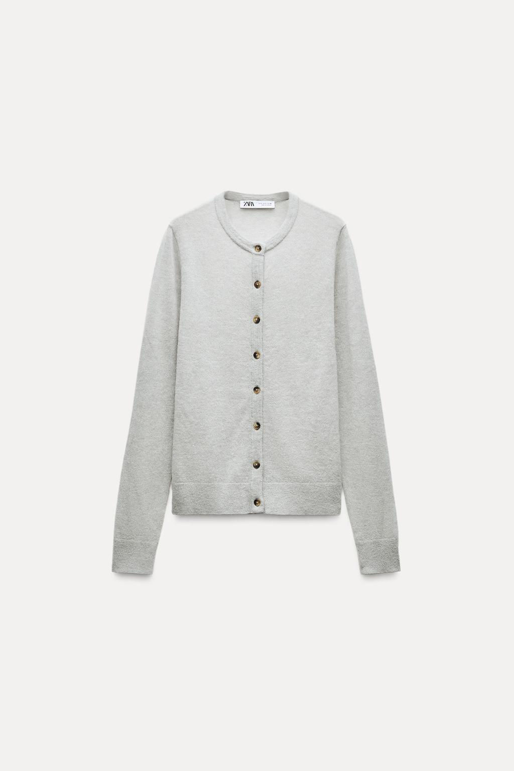 FINE KNIT WOOL AND ALPACA BLEND CARDIGAN - Zara фото 6