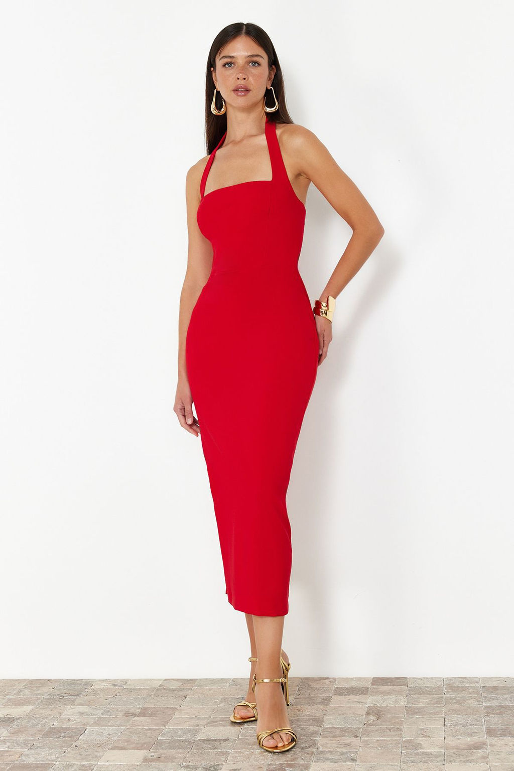 TRENDYOLMILLA Siyah Vucuda Oturan Dokuma Elbise TPRSS24EL00136 фото 20