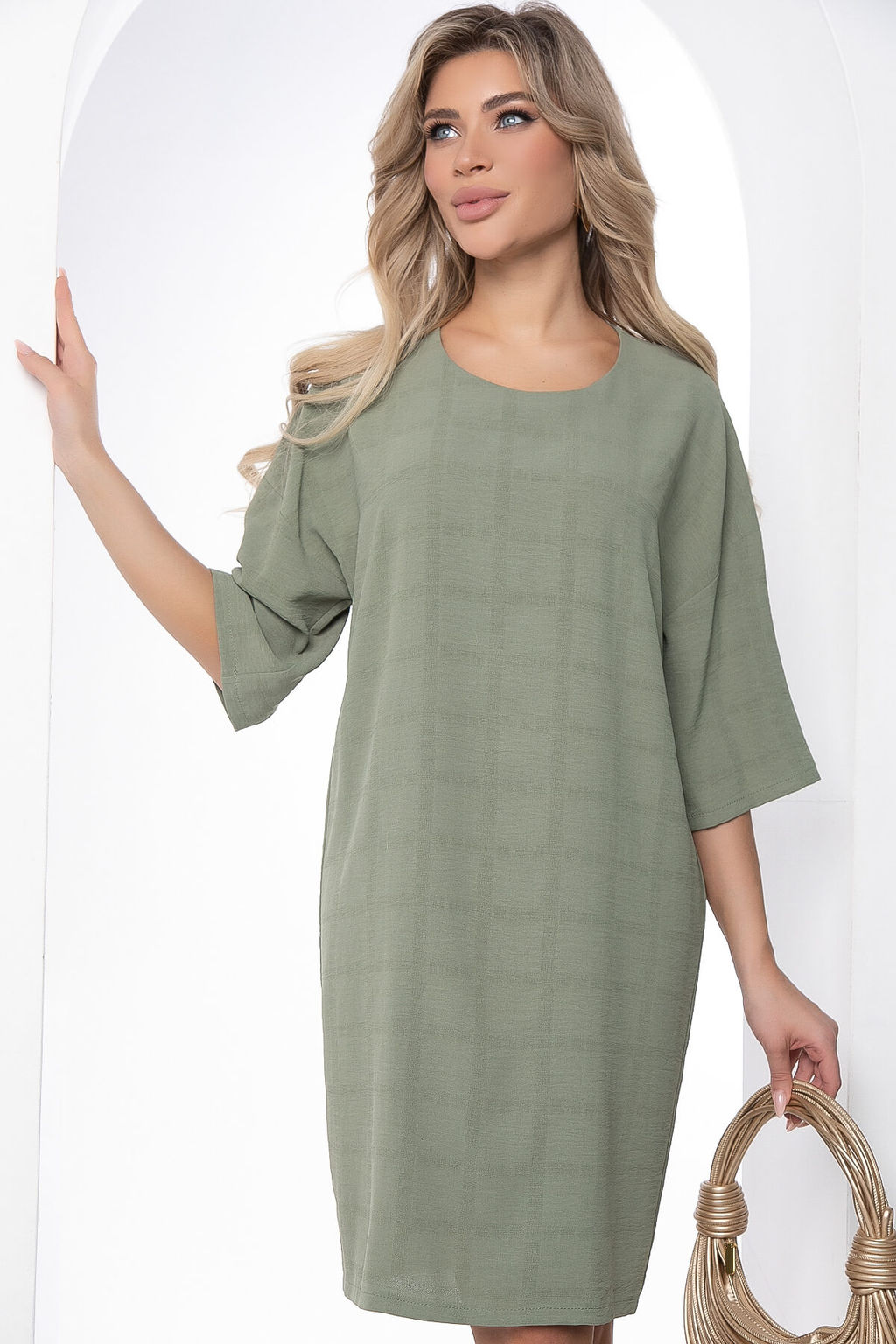 Платье футболка (олива) П8708 - Lt collection фото 5