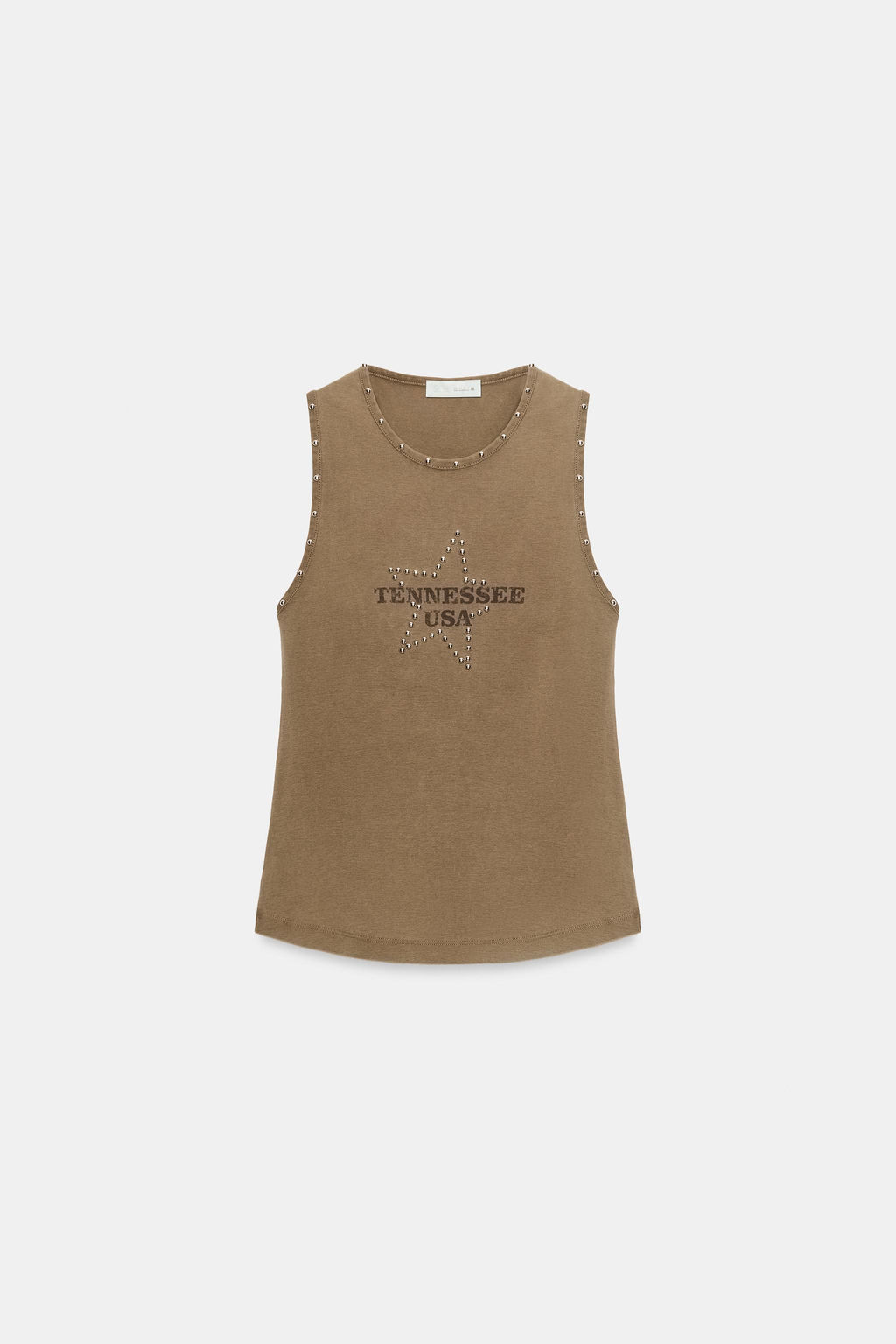 CAMISETA TACHAS TEXTO / Marr?n oscuro - Zara фото 4