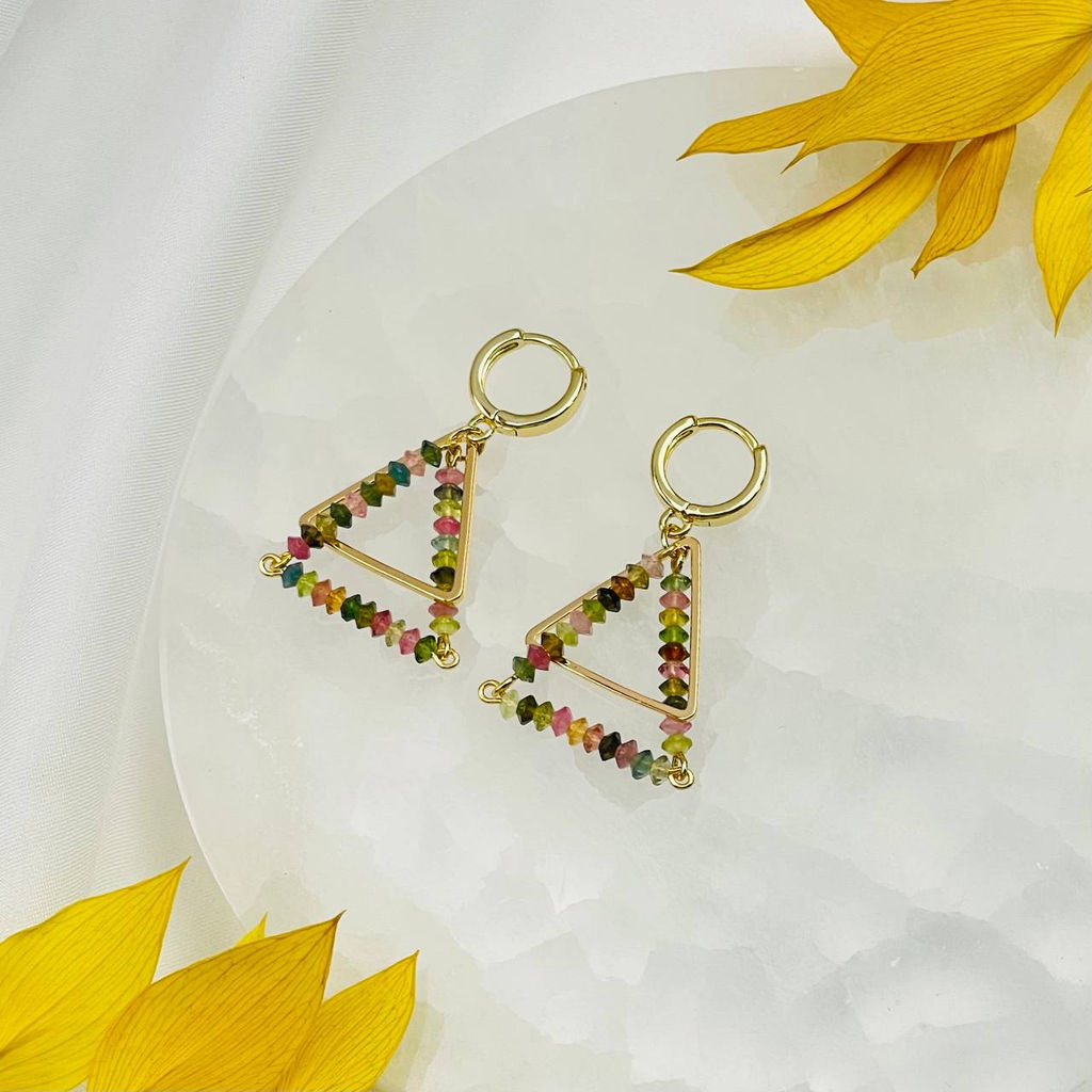 Серьги из Турмалина микс