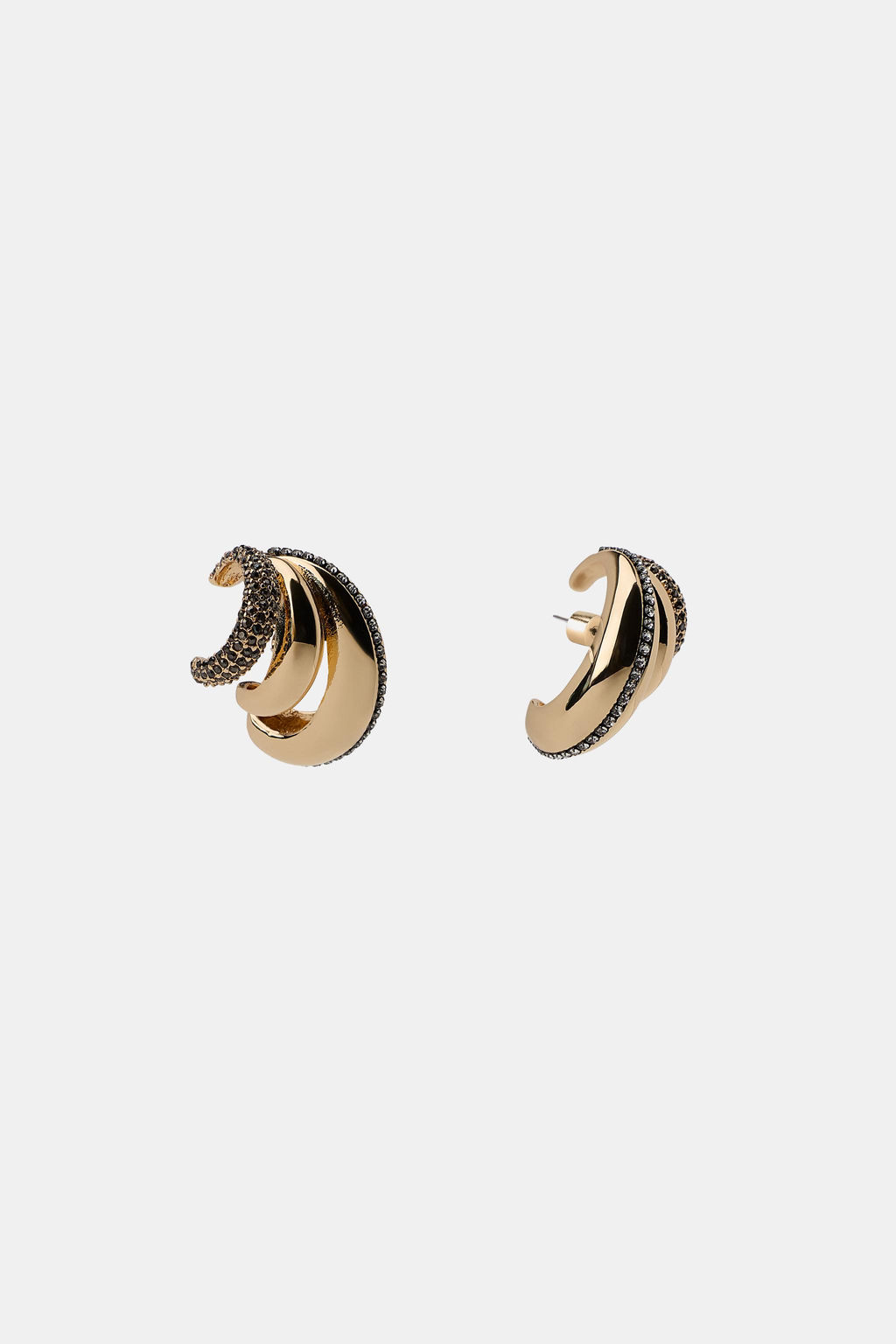 MAXI PENDIENTES EARCUFF BRILLOS / Dorado - Zara фото 3