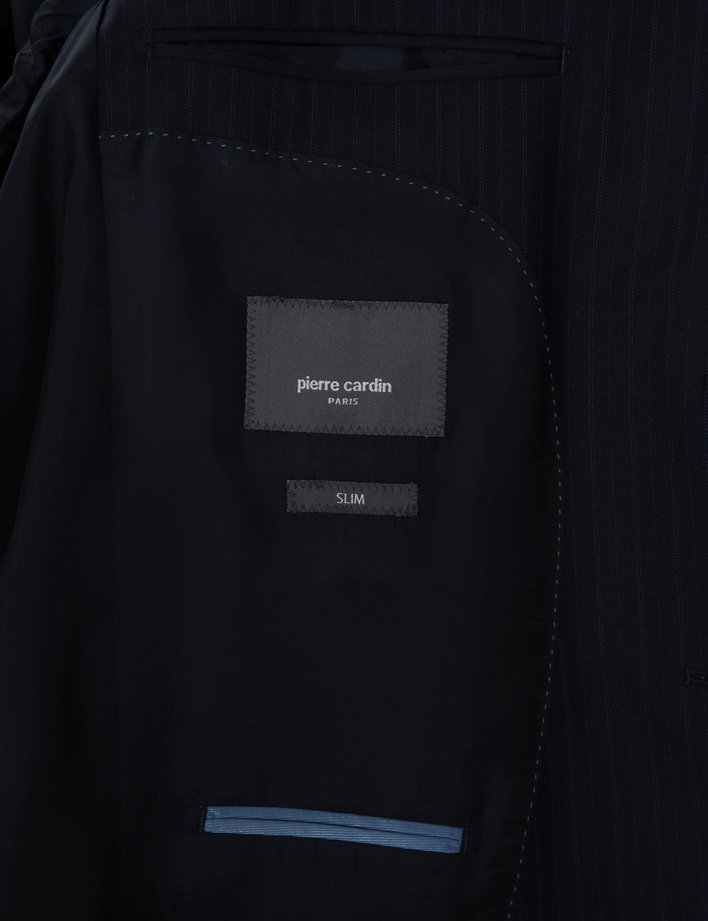 Lacivert Slim Fit _izgili %100 Y_n Tak_m Elbise