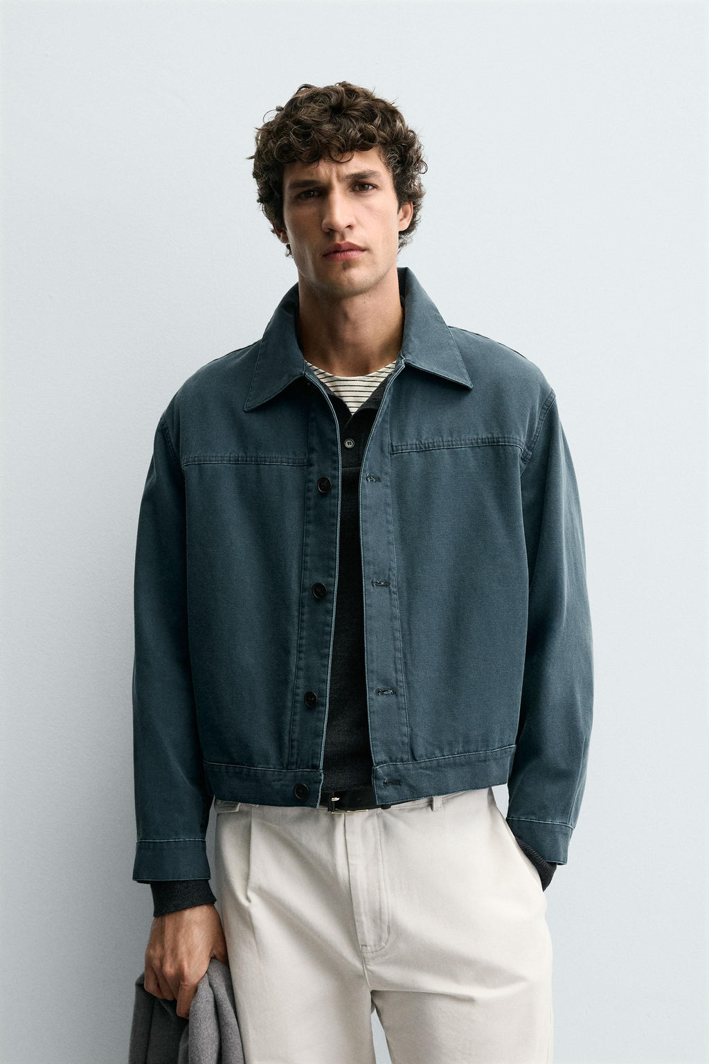 WASHED CROPPED FIT JACKET - Zara фото 2
