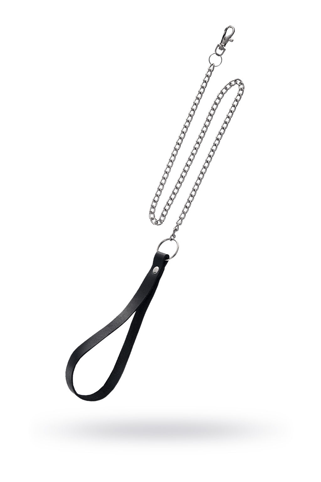 Поводок Pecado BDSM, с карабином для ошеиника, натуральная кожа, черный