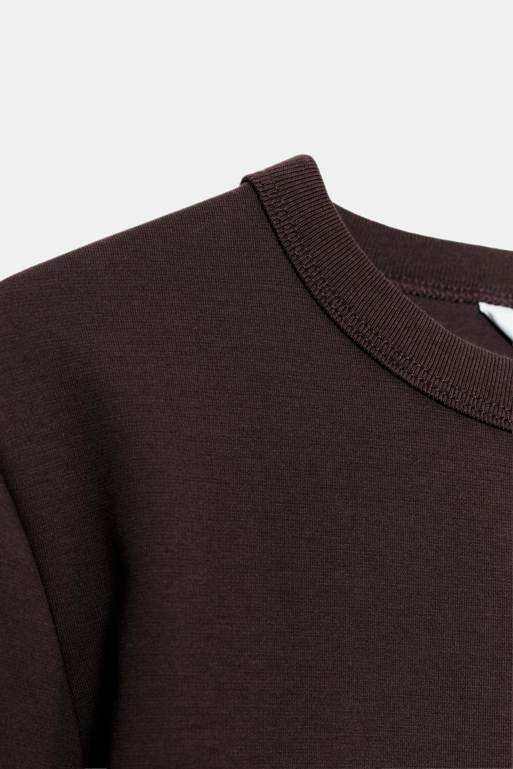 CAMISETA MANGA LARGA INTERLOCK / Chocolate - Zara фото 7