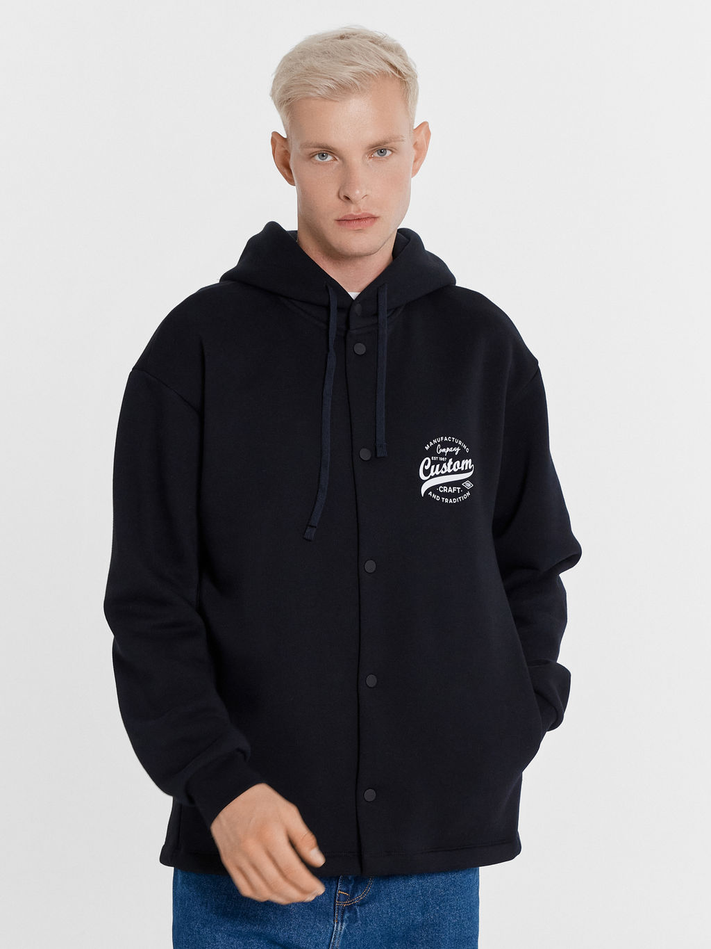 Толстовка мужская черная с печатью черный +печать1 121171/1 - Mark formelle фото 2