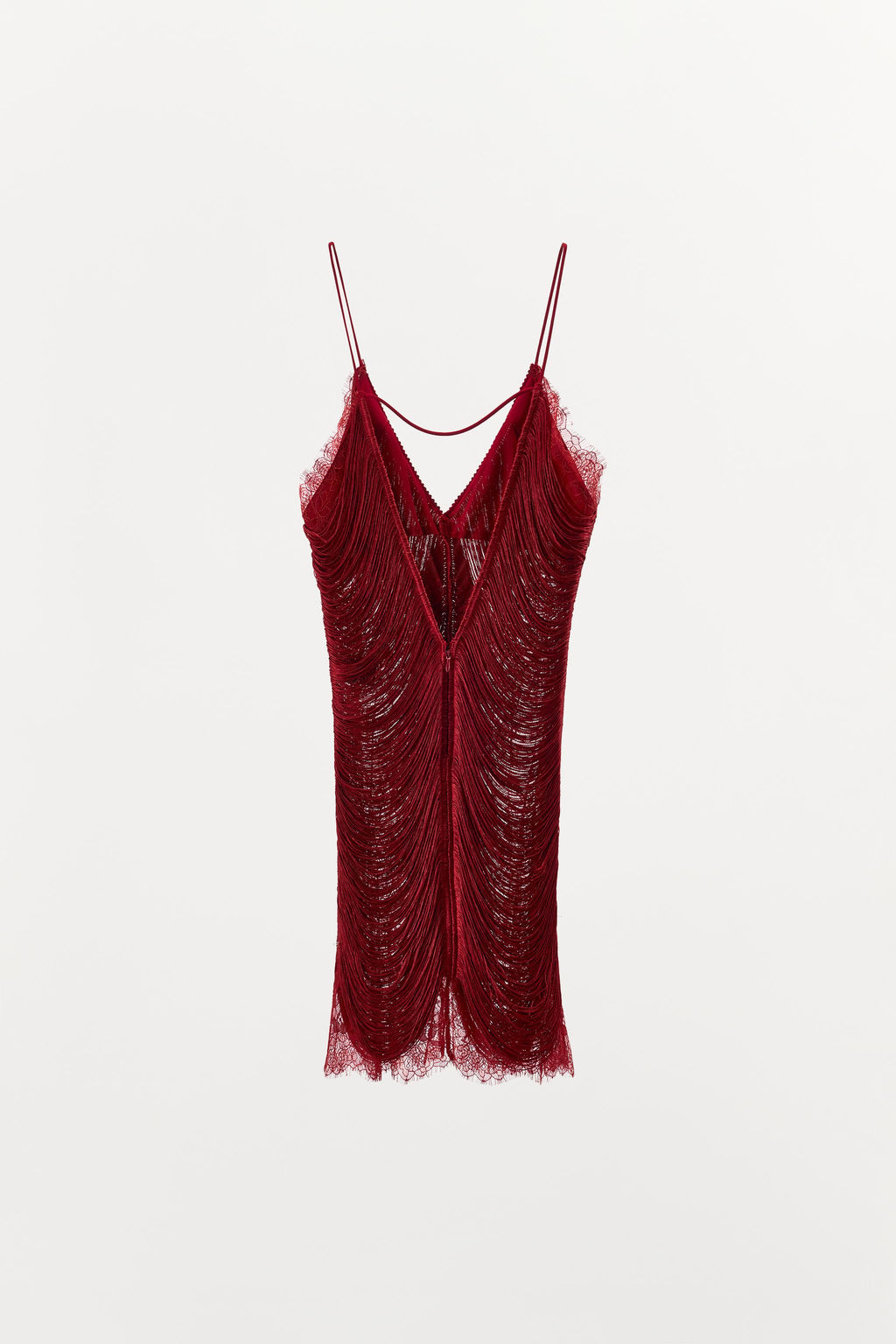 SHORT LACE DRESS WITH FRINGING - Zara фото 8