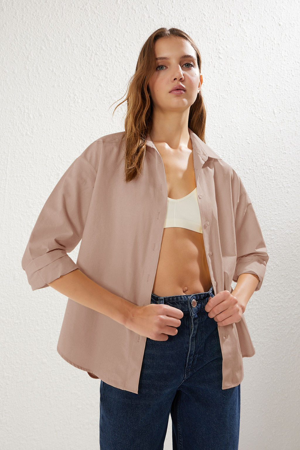 Vizon Loose Fit Pamuklu Dokuma Gomlek TWOAW20GO0107
