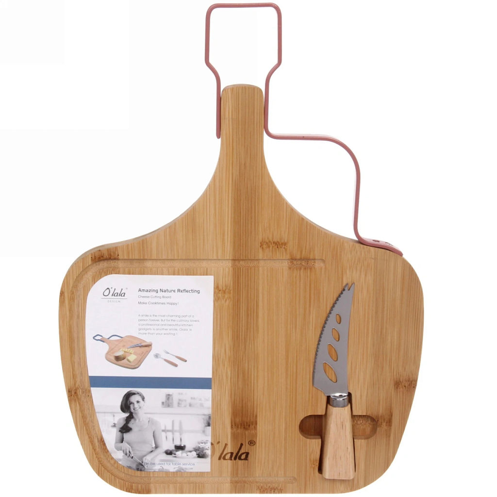 Доска разделочная "Olala" 39*28.5*1,5см в наборе с ножом для сыра