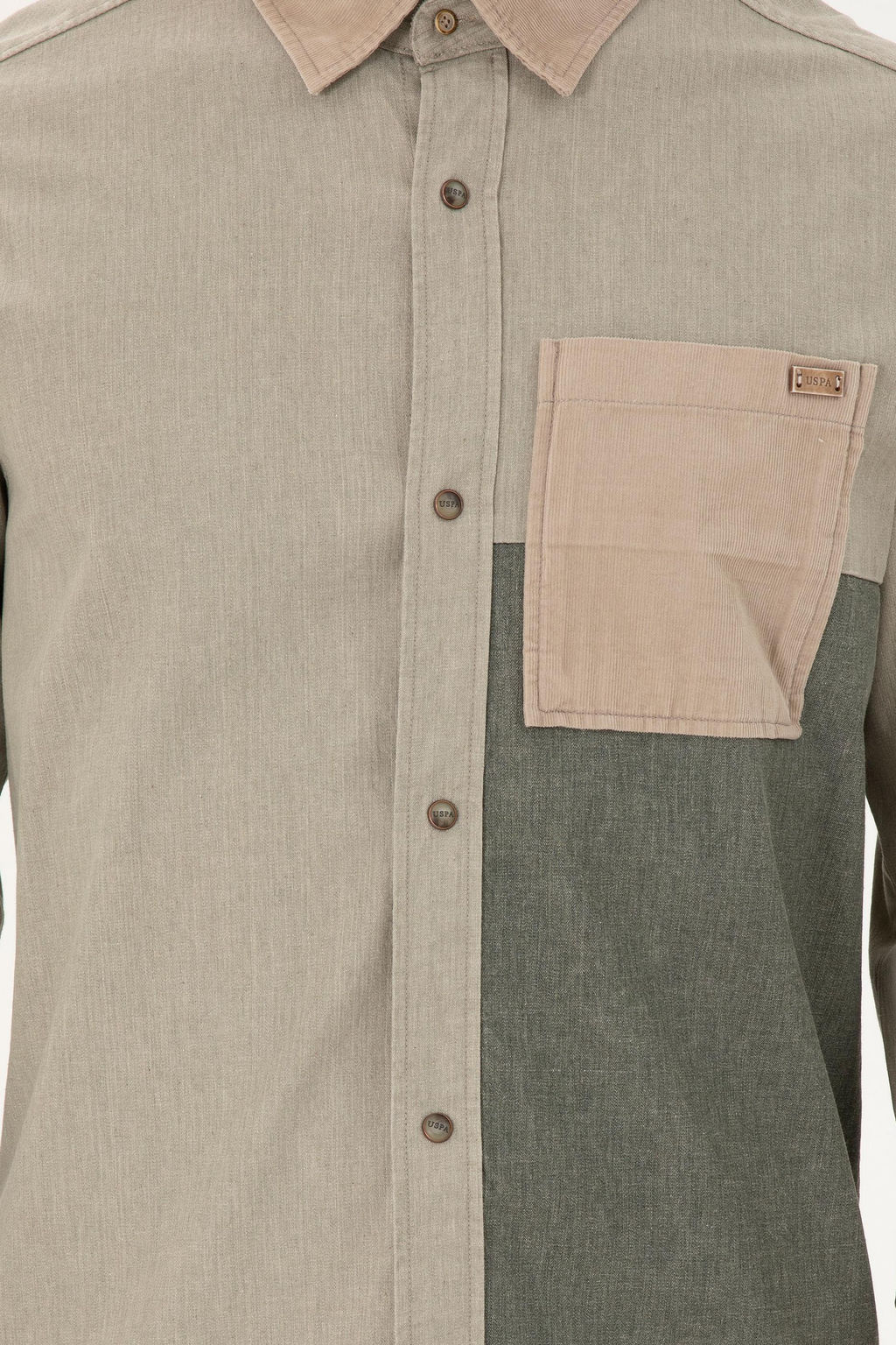 Мужская рубашка светло-хаки с длинным рукавом Неожиданная скидка в корзине - U.s. polo assn фото 6