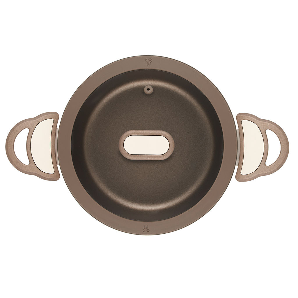 51107 GIPFEL Кастрюля STADELLA BEIGE 20х9.5см/3л со стеклянной крышкой, ручками c покрытием Soft-touch, c двуслойным антипригарным покрытием и индукционным дном. Материал: алюминий. Толщина: 2.3/5.5мм  фото 3