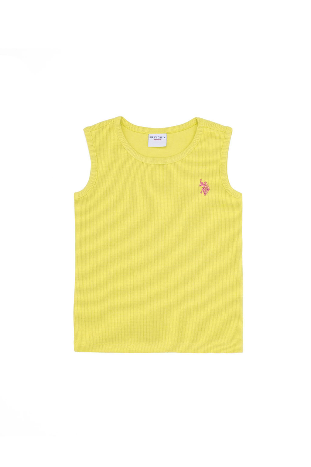 Неоново-желтая футболка с круглым вырезом для девочек - U.s. polo assn фото 7
