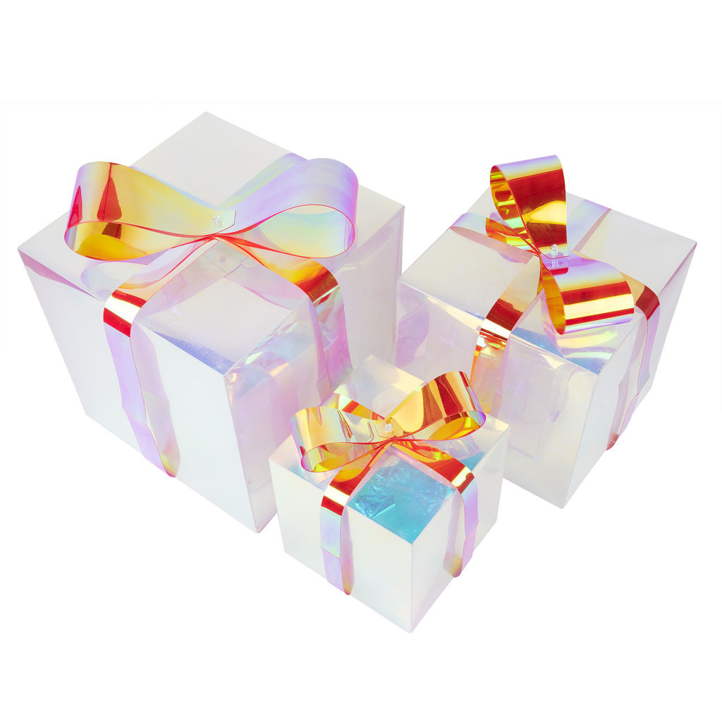 ULD-R509 USB GIFTBOX SET Светильник декоративный Коробки с подарками, с USB проводом. Набор из 3штук. 300 светодиодов. Белый свет. Цвет корпуса радужный. TM Uniel - Volpe фото 3