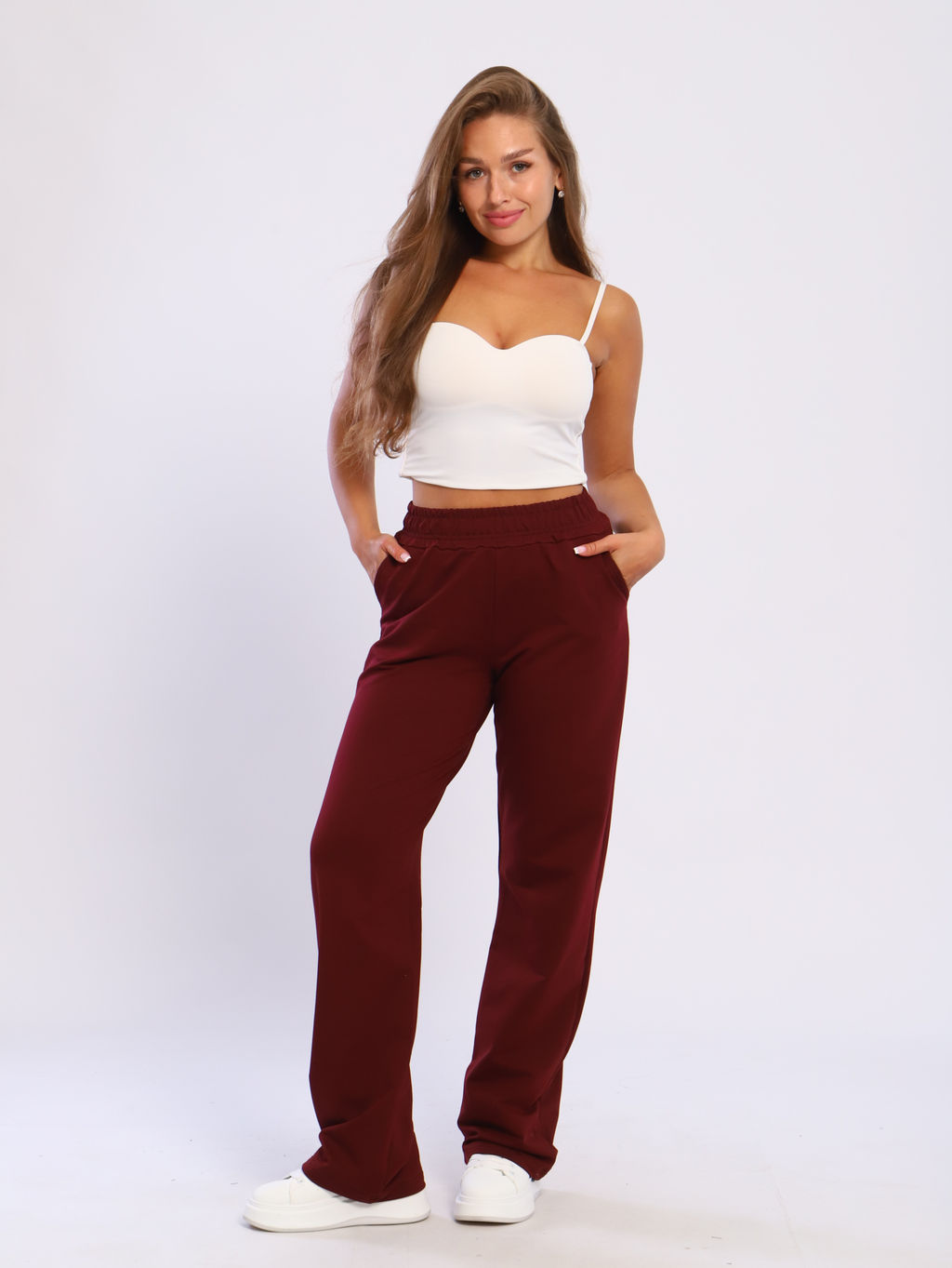 Брюки женские 8-047е (марсала)