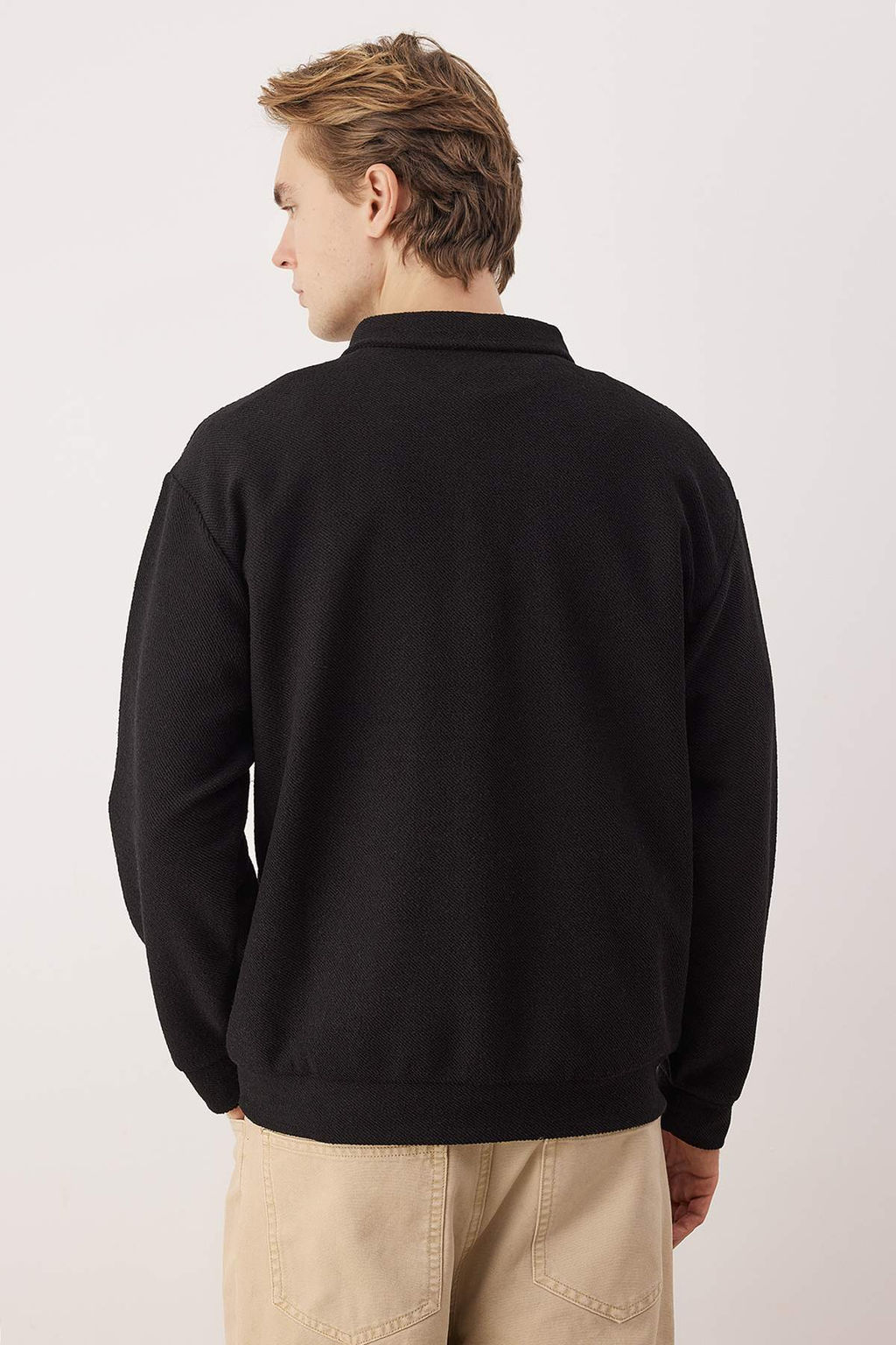 Yesil Yeni Oversize/Genis Kesim Polo Yaka Kal?n C?tc?tl? Sweatshirt TMNAW26SW00051 - Trendyolmilla фото 17