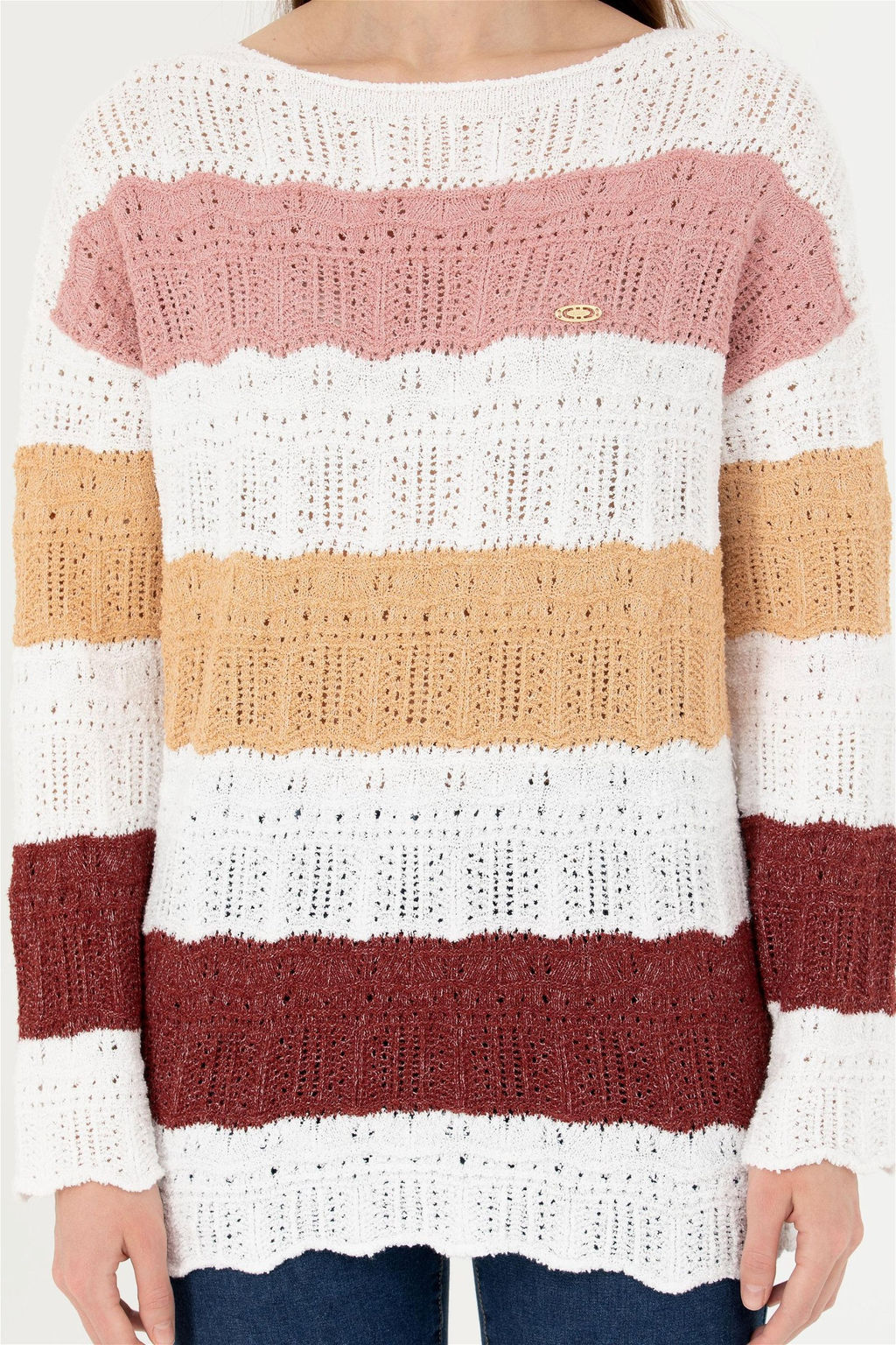 Женский свитер с круглым вырезом и каменным узором Неожиданная скидка в корзине - U.s. polo assn фото 6