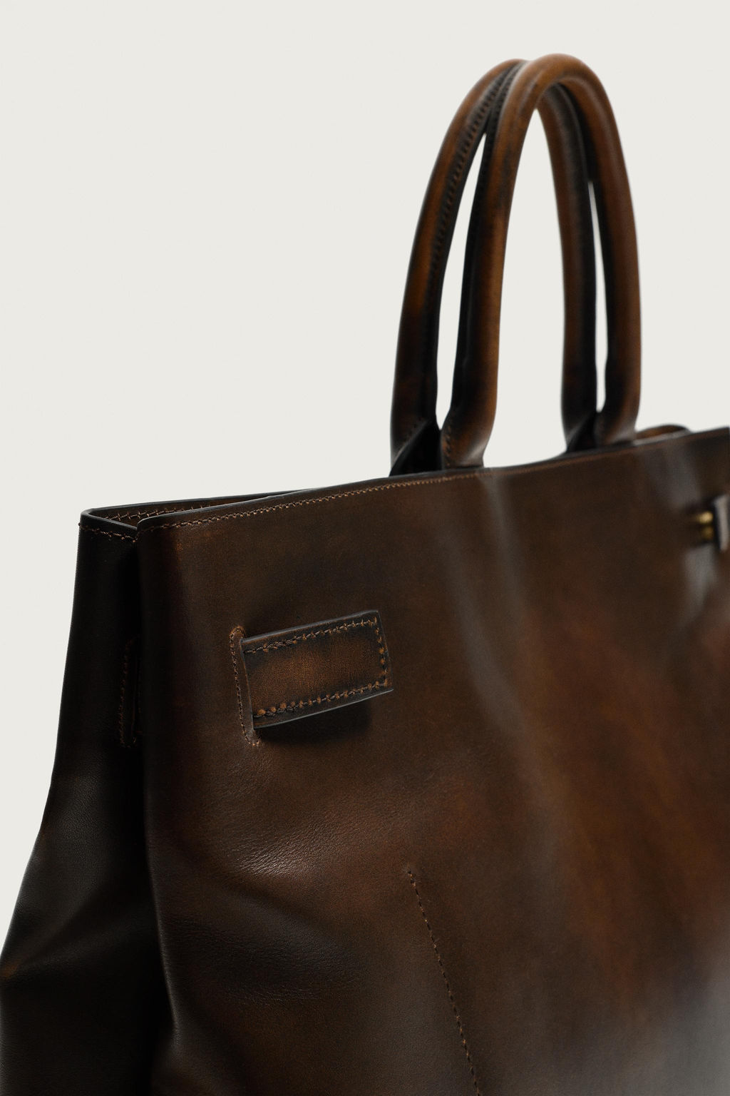 BOLSO DE MANO PIEL / Marr?n - Zara фото 15