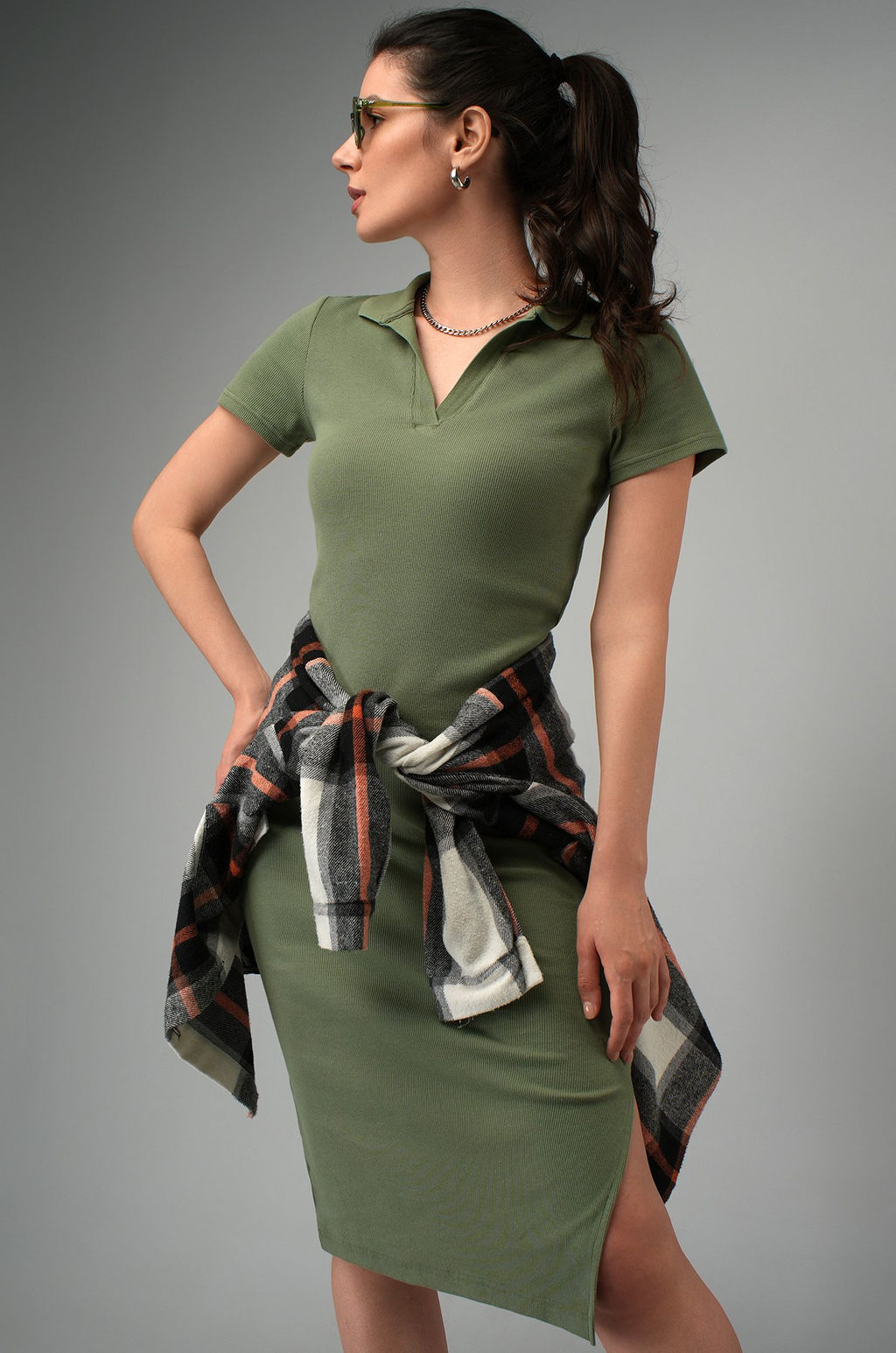 Женское платье-поло в рубчик Happyfox - Happy fox фото 2